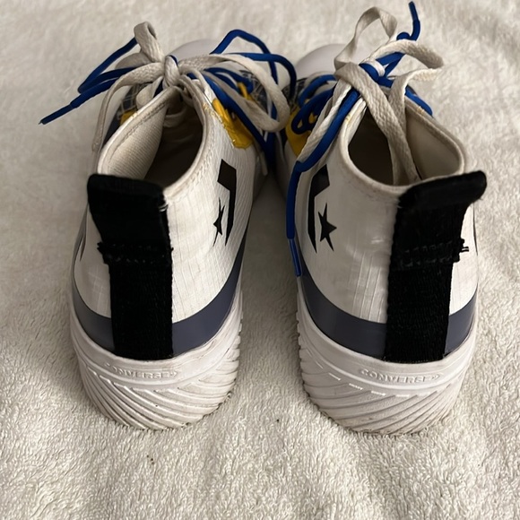 Converse Blue and Yellow Canvas Sneakers with Rubber Toe Cap - Picture 3 of 8